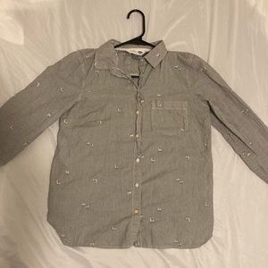 light gray long sleeve button down shirt from old navy,size medium